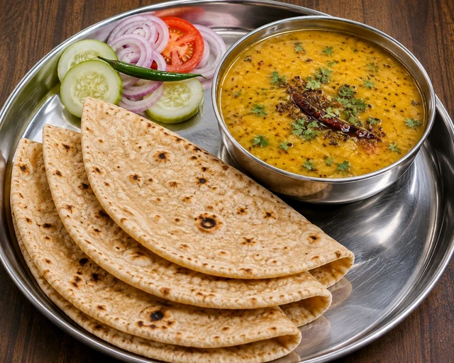 Dal Fry+ 4 Tawa Roti+ Salad Combo 
