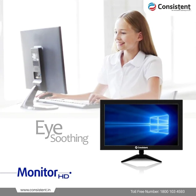 Consistent 17' Inch Led Monitor 1804, Black, Pack of 1 - 1 year Service Centre warranty