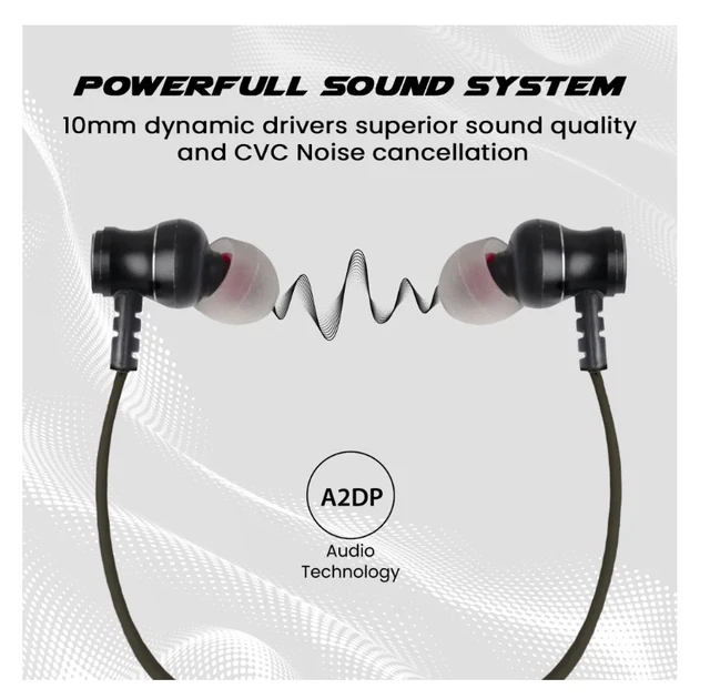 EVM Bluetooth Neckband Earphone Ensport (NB-027) Black