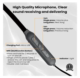 EVM Bluetooth Neckband Earphone Ensport (NB-027) Black