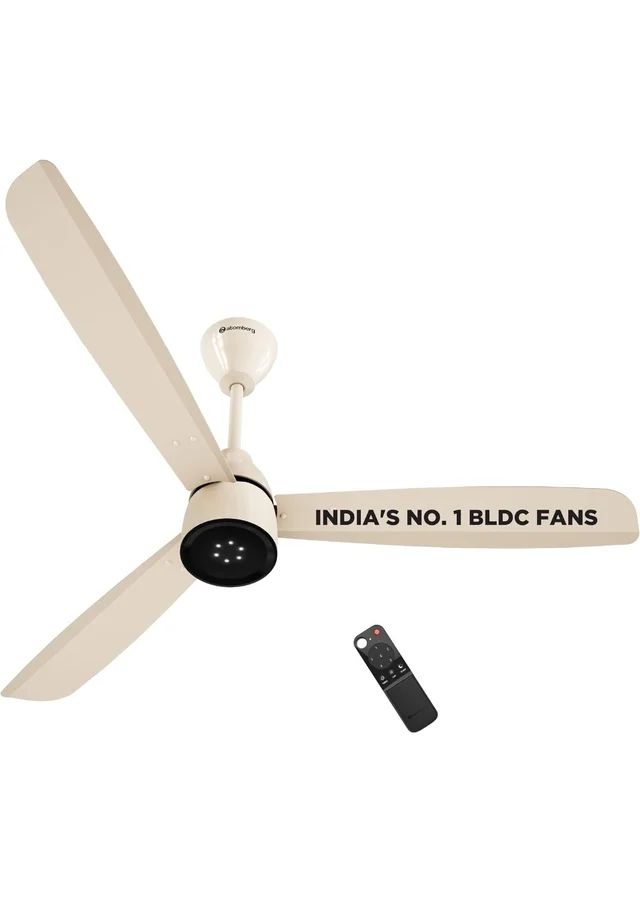 atomberg Renesa Enzel 1200mm BLDC Ceiling Fan with Remote | 5 star | Advance Air+ Technology | LED Speed Indicator | Low Noise | Sleek Design | Power Saving | 3 Year Warranty | Seasand Ivory