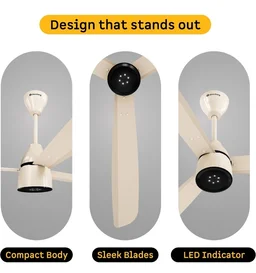 atomberg Renesa Enzel 1200mm BLDC Ceiling Fan with Remote | 5 star | Advance Air+ Technology | LED Speed Indicator | Low Noise | Sleek Design | Power Saving | 3 Year Warranty | Seasand Ivory