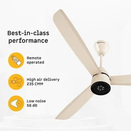 atomberg Renesa Enzel 1200mm BLDC Ceiling Fan with Remote | 5 star | Advance Air+ Technology | LED Speed Indicator | Low Noise | Sleek Design | Power Saving | 3 Year Warranty | Seasand Ivory