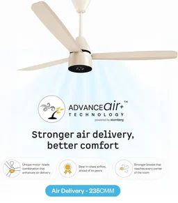 atomberg Renesa Enzel 1200mm BLDC Ceiling Fan with Remote | 5 star | Advance Air+ Technology | LED Speed Indicator | Low Noise | Sleek Design | Power Saving | 3 Year Warranty | Seasand Ivory