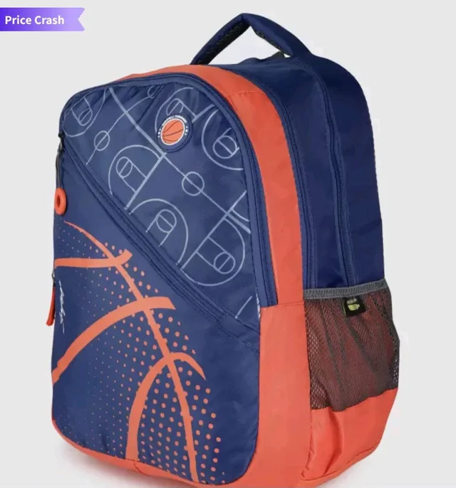 Skybags Kids Blue Orange Converstional Printed Backpack - Red Orange
