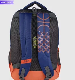 Skybags Kids Blue Orange Converstional Printed Backpack - Red Orange