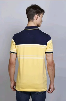 SANE ORIGINALS T-Shirt for Men with Pocket || Textured Striped Polo for Men
- 3XL, Yellow