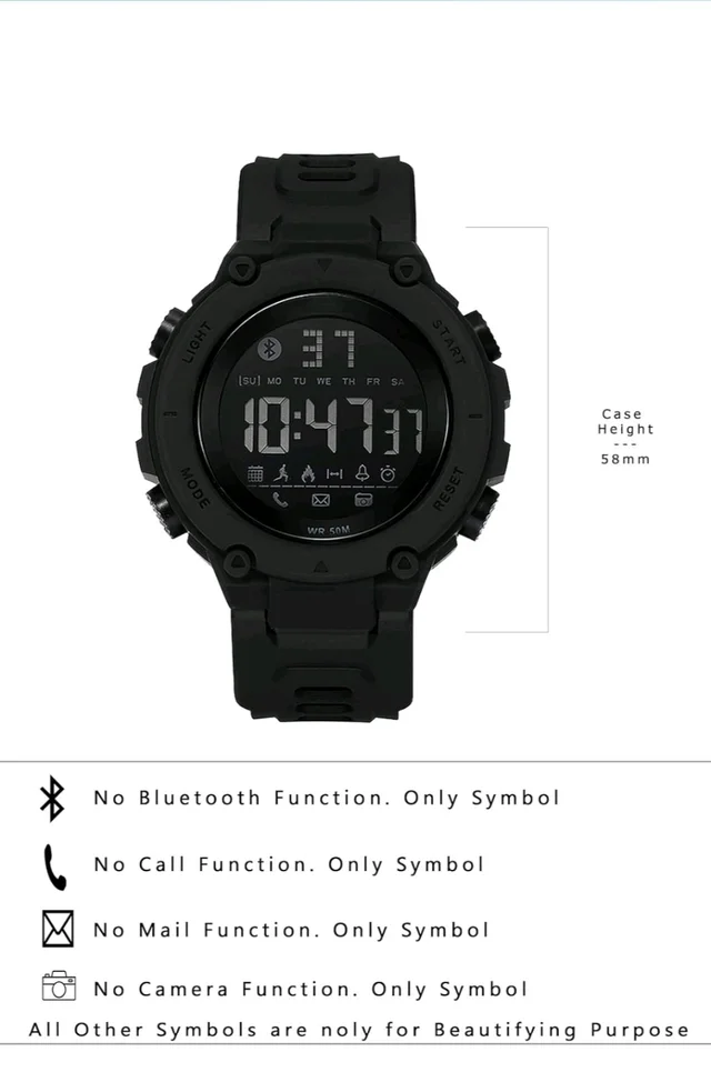 Shocknshop Digital Sports Stylish Multifunctional Electronic LED Black Dial Wrist Watch for Men Boys -WCH78 - Black
