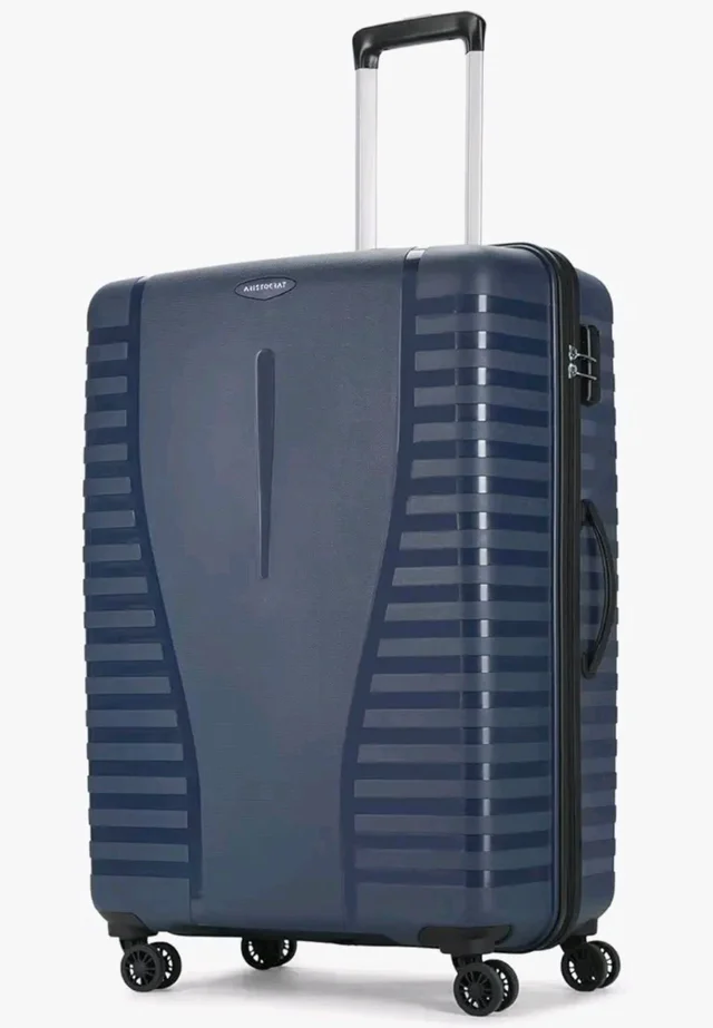 Aristocrat Large Polypropylene Airpro Spinner Check-in 75 Cm() 8 Wheels Trolley Bags for Travel Hard Case Luggage, Lightweight Bag with Combination Lock & Robust Trolley with 3 Years Warranty (Blue) - Blue
