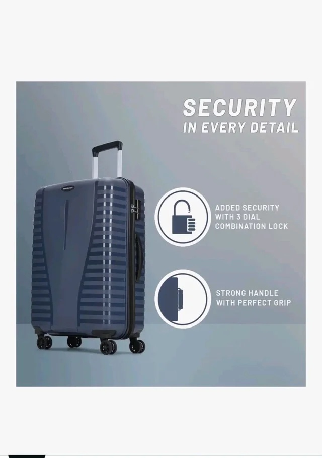 Aristocrat Large Polypropylene Airpro Spinner Check-in 75 Cm() 8 Wheels Trolley Bags for Travel Hard Case Luggage, Lightweight Bag with Combination Lock & Robust Trolley with 3 Years Warranty (Blue) - Blue