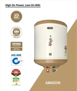 Active ACTIVA 10L Storage Water Heater Geyser | 3kW ISI Copper Heating Element | 0.8mm Anti-Rust Coated Tank | BEE 5 Star Rated | ABS Body | Fast Heating | 5 Year Warranty | Ivory - Mercury