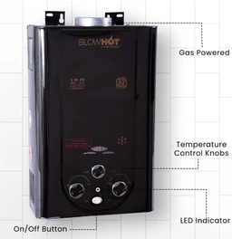 BLOWHOT Wall Gas Geyser 6 Litres | Auto Cut-Off | Lpg Gas Water Heater Geyser| Low Gas Consumption | 1 Year General Warranty And 2 Years Warranty On Heat Exchanger (Isi Marked) (Black)- 6 Litres
20%
off
- Black