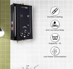 BLOWHOT Wall Gas Geyser 6 Litres | Auto Cut-Off | Lpg Gas Water Heater Geyser| Low Gas Consumption | 1 Year General Warranty And 2 Years Warranty On Heat Exchanger (Isi Marked) (Black)- 6 Litres
20%
off
- Black