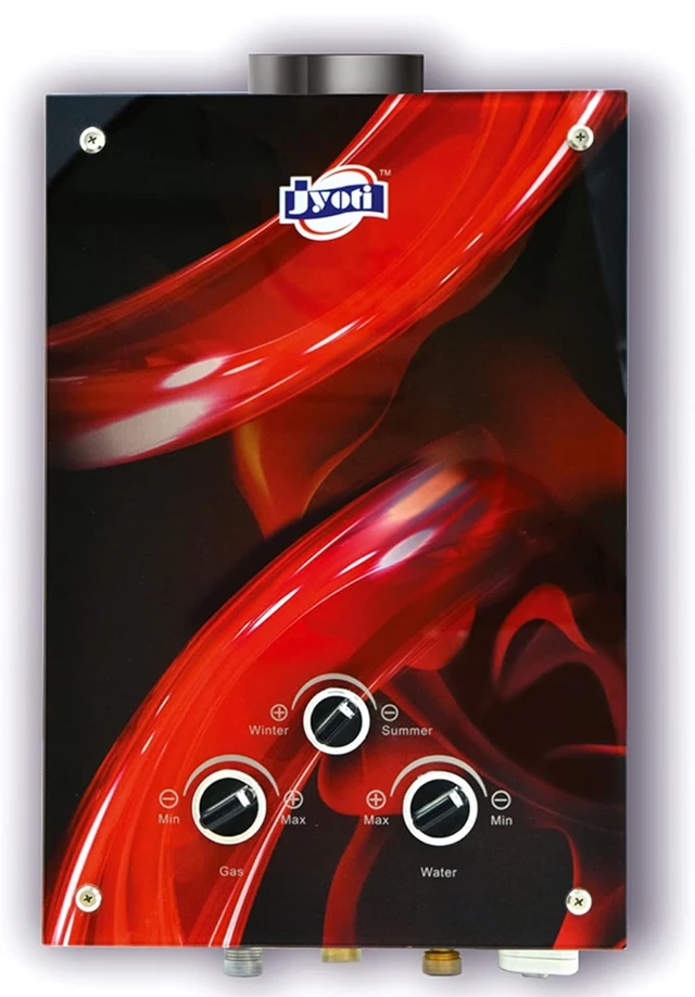 JYOTI Jyoti 6 Ltr Instant Gas Geyser (Jyoti Glassy Red LP - Low Water pressure) - Nutmeg Wood Finish