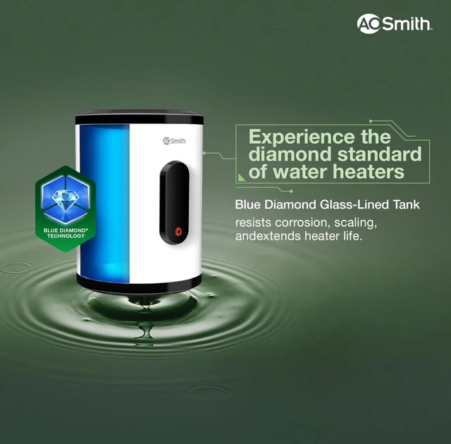 A0SMITH AO Smith Geyser VAS PLUS 15 Litre | 5 Star BEE Rating | Powerful 2KW Water Geyser for Bathroom | 2X Corrosion Resistant | Storage Water Heater | Warranty: 7Yr Tank, 3Yr Heating Element, 2Yr Overall - Alto