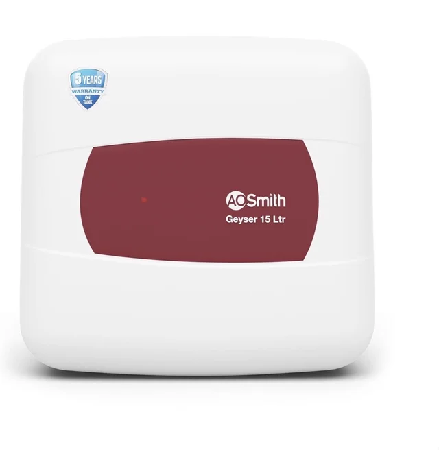 : A. O. Smith AO Smith Geyser 15 Litre 5 Star Rating (BEE) | Powerful 2KW Heating | Storage Water Heater With 2X Corrosion Resistant Blue Diamond Glass Tank | Warranty: 5 Yr Tank, 2 Yr Comprehensive | HSE-SHS-015