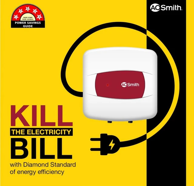 : A. O. Smith AO Smith Geyser 15 Litre 5 Star Rating (BEE) | Powerful 2KW Heating | Storage Water Heater With 2X Corrosion Resistant Blue Diamond Glass Tank | Warranty: 5 Yr Tank, 2 Yr Comprehensive | HSE-SHS-015