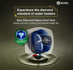 : A. O. Smith AO Smith Geyser 15 Litre 5 Star Rating (BEE) | Powerful 2KW Heating | Storage Water Heater With 2X Corrosion Resistant Blue Diamond Glass Tank | Warranty: 5 Yr Tank, 2 Yr Comprehensive | HSE-SHS-015