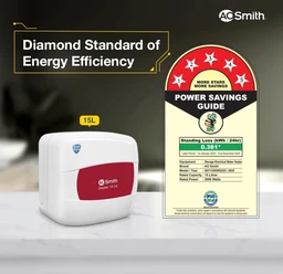 : A. O. Smith AO Smith Geyser 15 Litre 5 Star Rating (BEE) | Powerful 2KW Heating | Storage Water Heater With 2X Corrosion Resistant Blue Diamond Glass Tank | Warranty: 5 Yr Tank, 2 Yr Comprehensive | HSE-SHS-015