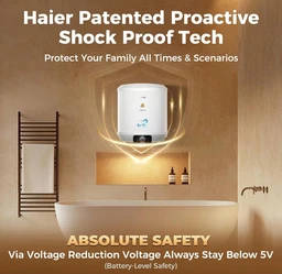 HAIER Haier Precis Water Geyser 25 Litre 5 Star Rated Water Heater|Pipe Free Installation Abs Body Temperature Control Shock Proof Glasslined Tank|8 Safety Levels|High Rise Compatible|Bacteria Proof System