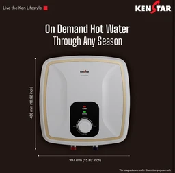 KENSTAR Kenstar Quantum 15-L, 5 Star Rated Storage Square Water Heater with Superior Glassine Coated Tank, Powerful 2000W Heating Element, (White and Orange)
58%
off
- White
