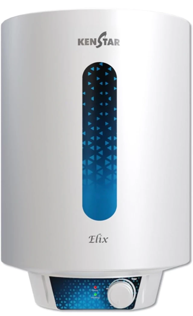KENSTAR Kenstar ELIX 15L Vertical Storage Water Heater for Home| 4-Star Rated Geyser| Multiple Safety Systems with Advanced 3 Level Safety| White - White