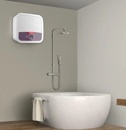RACOLD Racold Omnis Pro 10L Vertical 5 Star Storage Wall Mount Water Heater(Geyser)With Free Standard Installation&Pipes|Extra Durability With Titanium Enamelled Coating|Shower Ready Indicator|Children Care