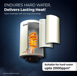 Arno prime Crompton Arno Prime 10-L Geyser |Anti-Scale Technology |5 Star Energy Efficient Storage Water Heater |Advanced 3 Level Safety |Suitable for High Rise Buildings |8 Year Tank & 4 Year Element Warranty - Silver