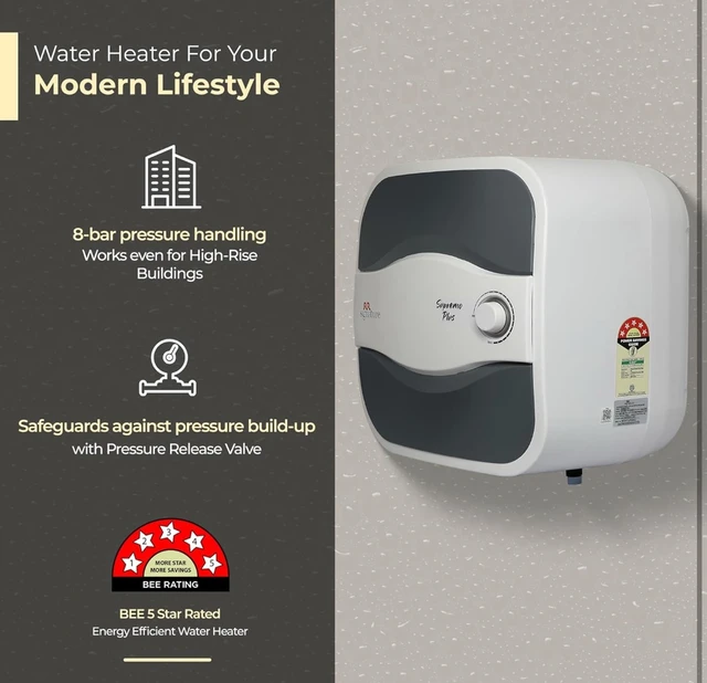 Supremo RR Signature Supremo Plus 25L Storage Water Heater |Glass Line Tank|8 Bar, High Rise Buildings |2 Yr Warranty on Product & 6 Yr on Tank by RR | Free Installation & Pipes
56%
off
- White