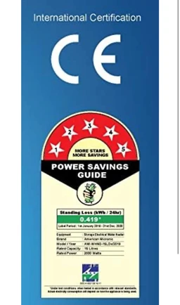 American Microns AMERICAN MICRONIC®-Water Heater, 15 Litre, 8 Bar Pressure, Titanium Glass Lined Seemless Steel Tank, 3 Power modes (800W 1200W 2000W), Magnesium Anode, BEE 5 Star (White)-AMI-WHM3-15LDx - White