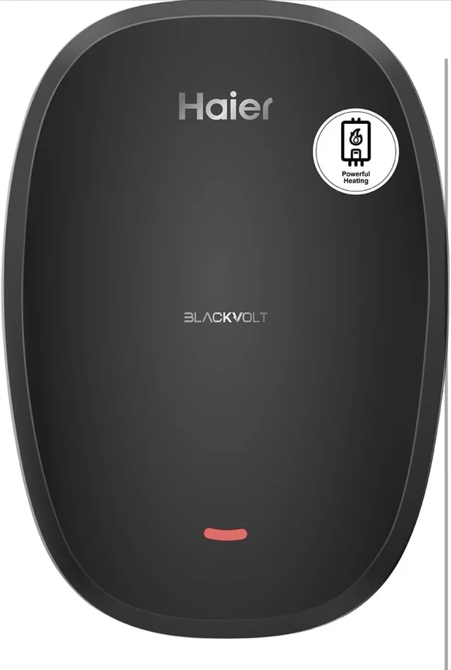 HAIER Haier BlackVolt Instant Water Heater 3 Litre with 3kW | Fast Heating | Copper Heating Element | 6.5 Bar Pressure | Instant Geyser for Kitchen & Bathroom | 5-Year Tank Warranty | EI3V-BLACKVOLT - Black