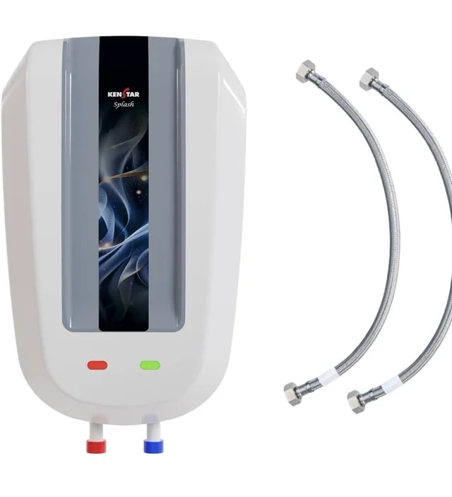 Kenstar Splash 5.9 L with Free Pipe |3000-Watts Powerful Heating | Electric Instant Water Heater (Geyser) |High Grade SS Tank with Advanced 4 Level Safety| Rust-Proof| White & Grey| - White