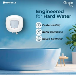 Havells All New Greta Pro 25L 5 Star Storage Water Heater (Geyser) | Faster Heating | Safe to use | Saves electricity |Engineered for Hard Water | Feroglas Coated Anti Rust Tank | Made in India - White
