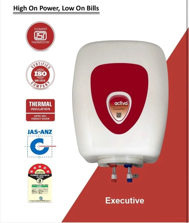 ACTIVA 6 ltr Instant Geyser | 3kW | ABS Body | HD ISI Heating Element | Ivory | Fast Heating | 5-Year Warranty - White