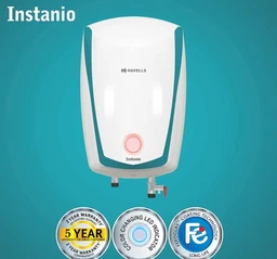 Havells Instanio 10L Storage Water Heater(Geyser)|Faster Heating|Safer to use|Saves electricity|Engineered for Hard Water|Color Changing LED Indicator|Anti Rust Tank|Mcoloy Heating Element (2000W) - White