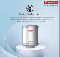 Racold CDR Swift 25 Litre 3kW 5 Star BEE Rating Storage Water Heater | 33% Faster Heating than other 2kW Geysers | Titanium Coating on Tank | Rust-proof Body | Free Standard Installation & Pipes
46%
off
- Silver