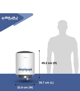 Bajaj Shield Series New Shakti 25L Storage Wall Mount Water Heater for Home, 5-Star Rated Geyser, Child Safety Mode, 10-Year Tank, 6-Year Element, 4-Year Product Warranty (White & Grey) - Silver Chalice