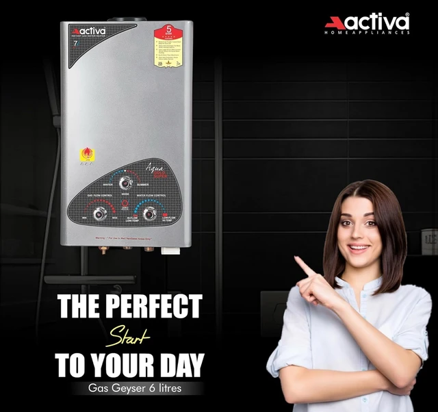 ACTIVA 6L Instant Gas Water Heater | Advanced Multilayered Safety | ISI Certified Gas Geyser | 5 Star Energy Saving | Auto Cut Off | Anti Rust Body | Fast Heating for Bathroom Use
11%
off