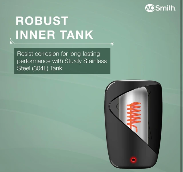 AO Smith EWS Pro Instant 5 Litre Water heater with 3kW Express Heating | Premium & Compact Design | Instant Geyser for Bathroom & Kitchen | 5 Year Tank Warranty | Hose Pipes Included
- Black