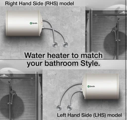 A O Smith AO Smith Horizontal Geyser 25 Litre (Right)| Storage Water Geyser With Glass Coated Heating Element | Durable Metal Body | Warranty: 7 Yr Tank, 2 Yr Comprehensive | HAS-X1-025-RHS | BEE Rating 4 Star - White