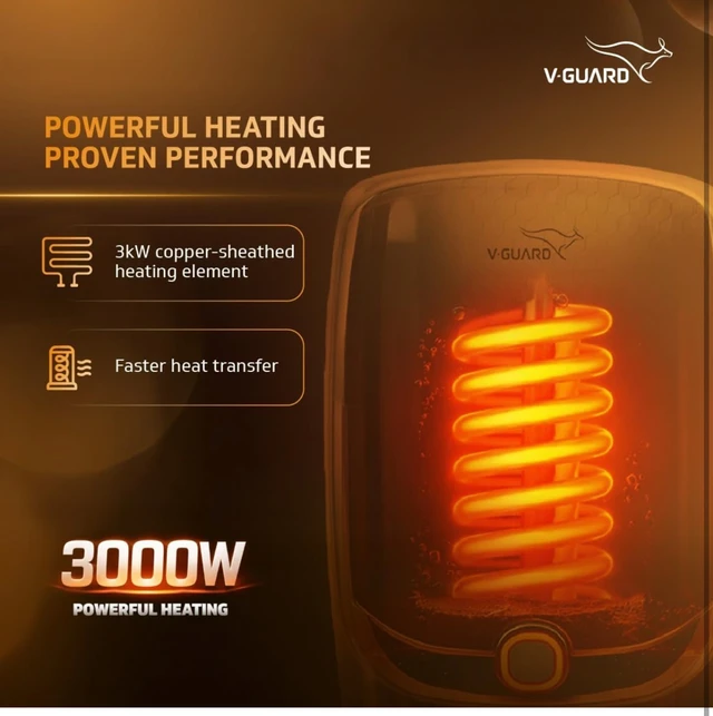 V-Guard Fericio Geyser 3 Litre Instant Water Heater | Elegant Color Changing LED Rings | 3000 W Powerful Heating | Suitable For Kitchen & Bathroom | 5 Year Inner Tank Warranty by V-Guard | White
Amazon's Choice - White
