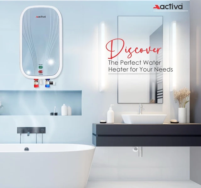ACTIVA Volcano 3L Instant Water Heater Geyser | 3000W ISI Marked Copper Heating Element | 304L Stainless Steel Tank with Anti-Rust Coating | Auto Cut-Off Safety | ABS Body | 5 Years Warranty