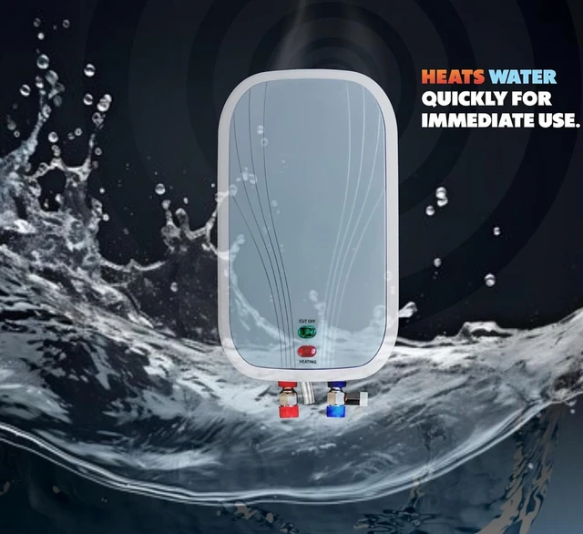 ACTIVA Volcano 3L Instant Water Heater Geyser | 3000W ISI Marked Copper Heating Element | 304L Stainless Steel Tank with Anti-Rust Coating | Auto Cut-Off Safety | ABS Body | 5 Years Warranty