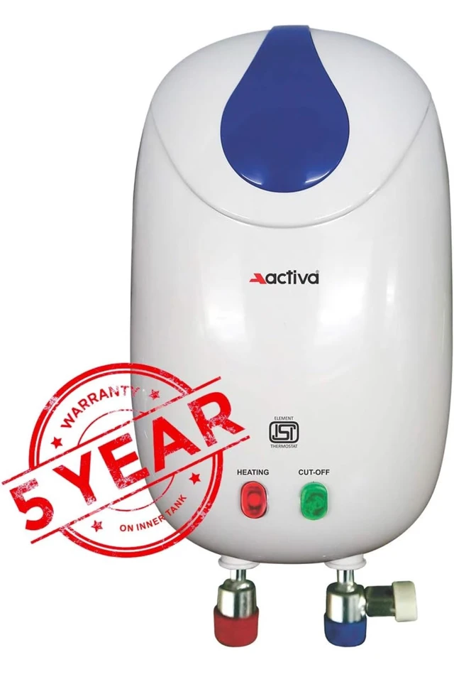 ACTIVA Activa Instant 3 Kva Special Anti Rust Coated Tank Geyser With Full Abs Body With 5 Year Warranty Premium (1 Ltr + 3 Ltr Combo Pack) White - Wall - White