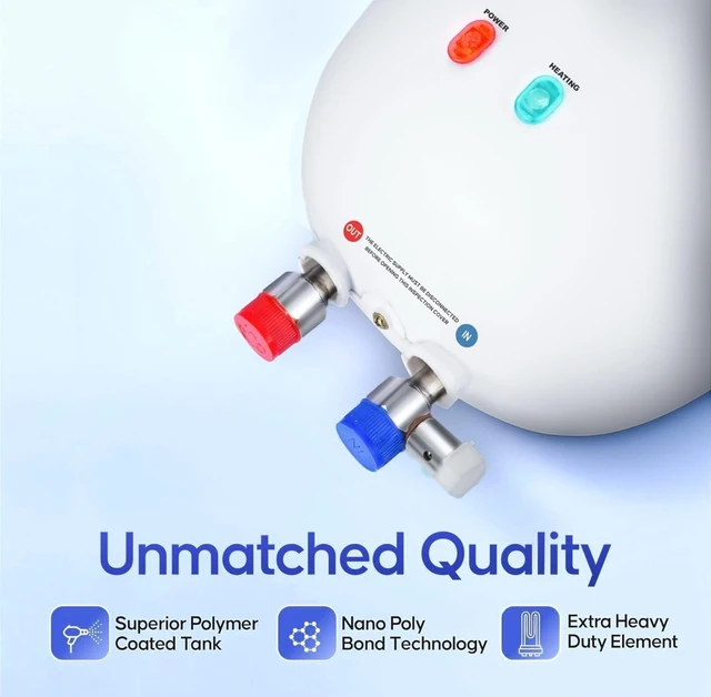 ACTIVA Activa Instant 3 Kva Special Anti Rust Coated Tank Geyser With Full Abs Body With 5 Year Warranty Premium (1 Ltr + 3 Ltr Combo Pack) White - Wall - White