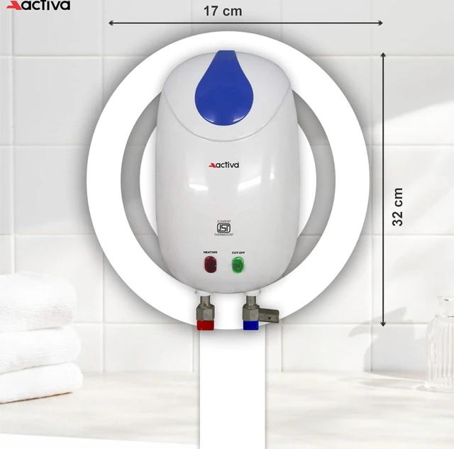 Activa ACTIVA 1 Ltr Instant 3 Kva Special Anti Rust Coated Tank Wall Mounted Geyser With Full Abs Body With 5 Year Warranty Premium - White