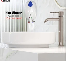 Activa ACTIVA 1 Ltr Instant 3 Kva Special Anti Rust Coated Tank Wall Mounted Geyser With Full Abs Body With 5 Year Warranty Premium - White