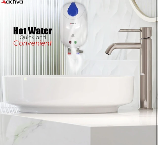 Activa ACTIVA 1 Ltr Instant 3 Kva Special Anti Rust Coated Tank Wall Mounted Geyser With Full Abs Body With 5 Year Warranty Premium - White