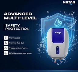 Milton 5 Litre Instant Water Geyser | Powerful 3000W Electric Geyser for Bathroom & Kitchen | Advanced Safety | Compact SS304 Tank | 2 Year Product Warranty & 5 Year Tank Warranty | Blue