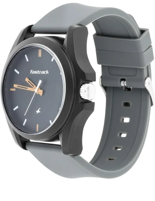 Fastrack Tees Analog Grey Dial Unisex-Adult Watch-68011PP08